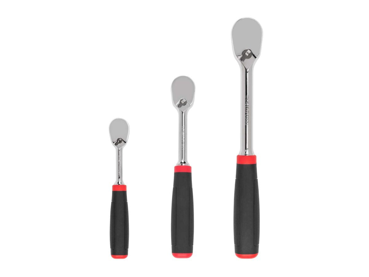TEKTON 1/4, 3/8, 1/2 Inch Drive Comfort Grip Ratchet Set, 3-Piece (6, 8, 10-1/2 in.) | SRH91002 Main image