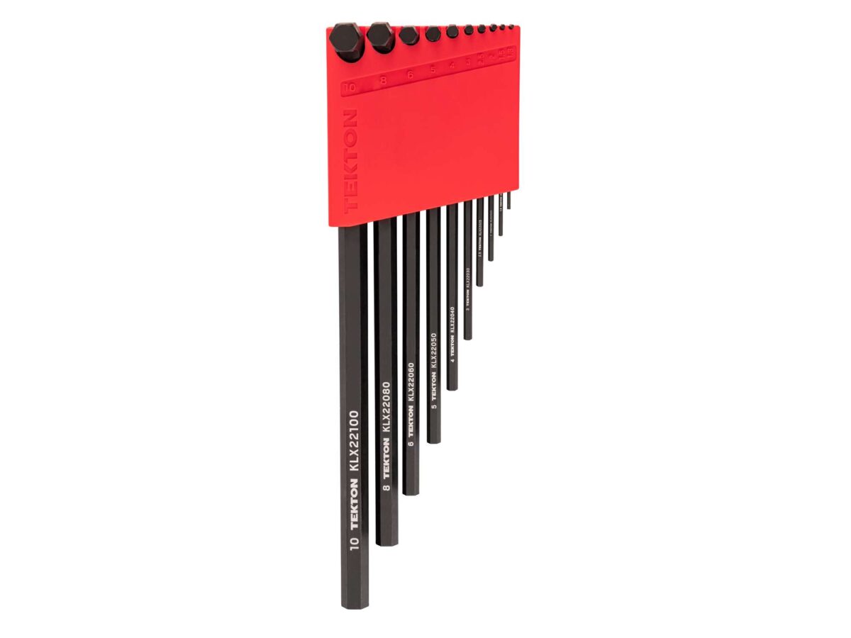 TEKTON Flat End Hex L-Key Set with Holder, 10-Piece (1.3-10 mm, Common Sizes) | KLX91204