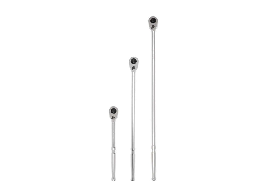 TEKTON 1/2 Inch Drive Quick-Release Ratchet Set, 3-Piece (10-1/2, 18, 24 in.) | SRH92104 Main image
