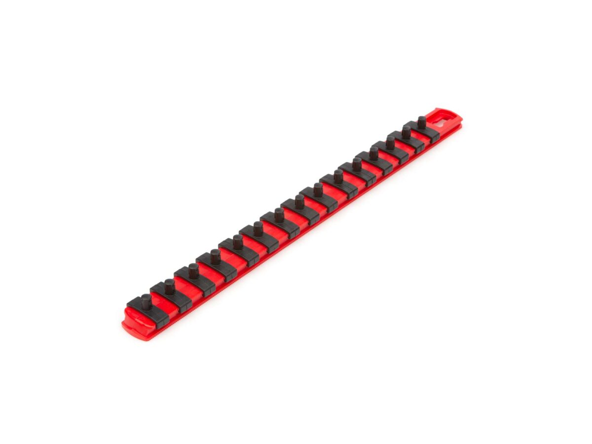 TEKTON 1/4 Inch Drive x 13 Inch Socket Rail, 15 Clips (Red) | OSR02115 Main image