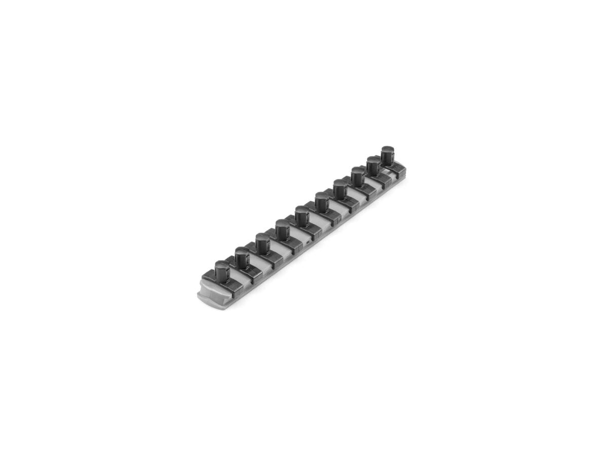 TEKTON 3/8 Inch Drive x 8 Inch Socket Rail, 10 Clips (Gray) | OSR11310