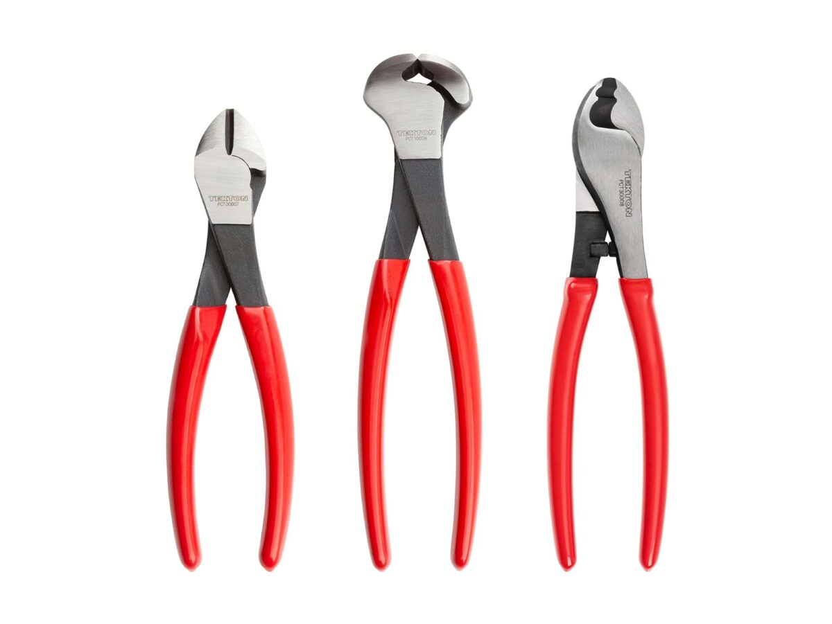 TEKTON Cutting Pliers Set, 3-Piece (Diagonal, End, Cable Cutting) | PCT99120 Main image