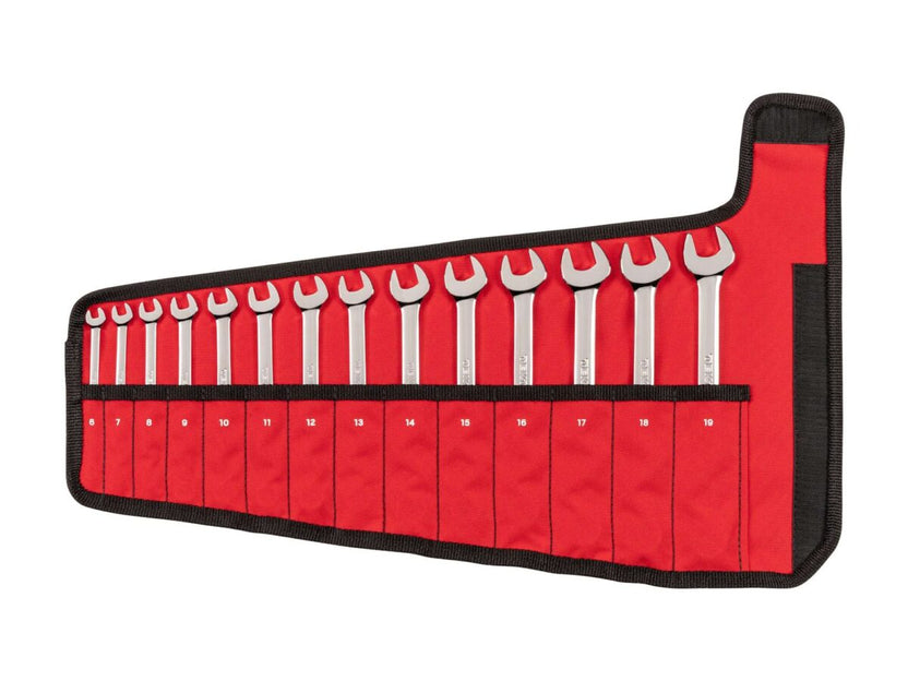 TEKTON Combination Wrench Set with Pouch, 14-Piece (6-19 mm) | WCB94201 Main image