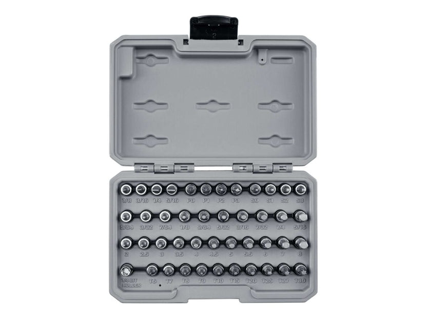 TEKTON 1/4 Inch Drive Hex, Torx, Phillips, Slotted, Square Bit Socket Set with Case (44-Piece) | SHB90302 Main image