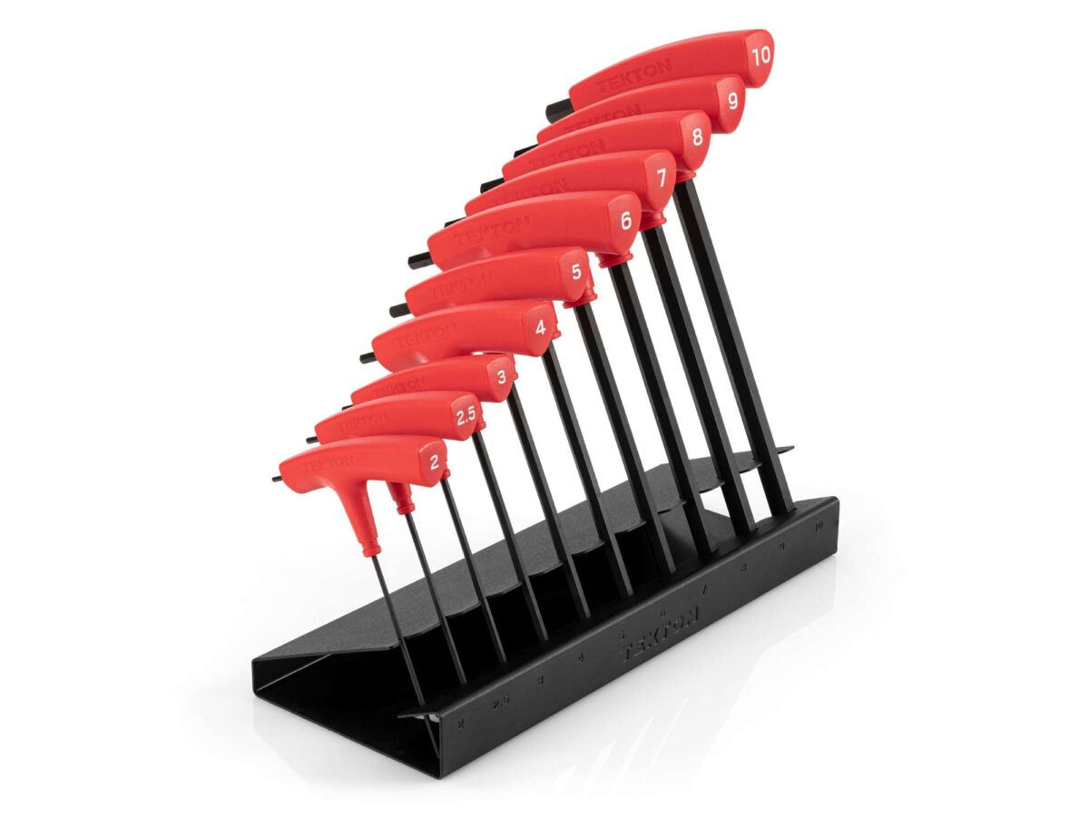 TEKTON Flat End Hex T-Handle Key Set with Stand, 10-Piece (2-10 mm) | KTX92202 Main image
