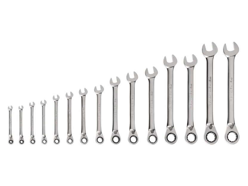 TEKTON Reversible 12-Point Ratcheting Combination Wrench Set, 15-Piece (1/4-1 in.) | WRC94001 Main image