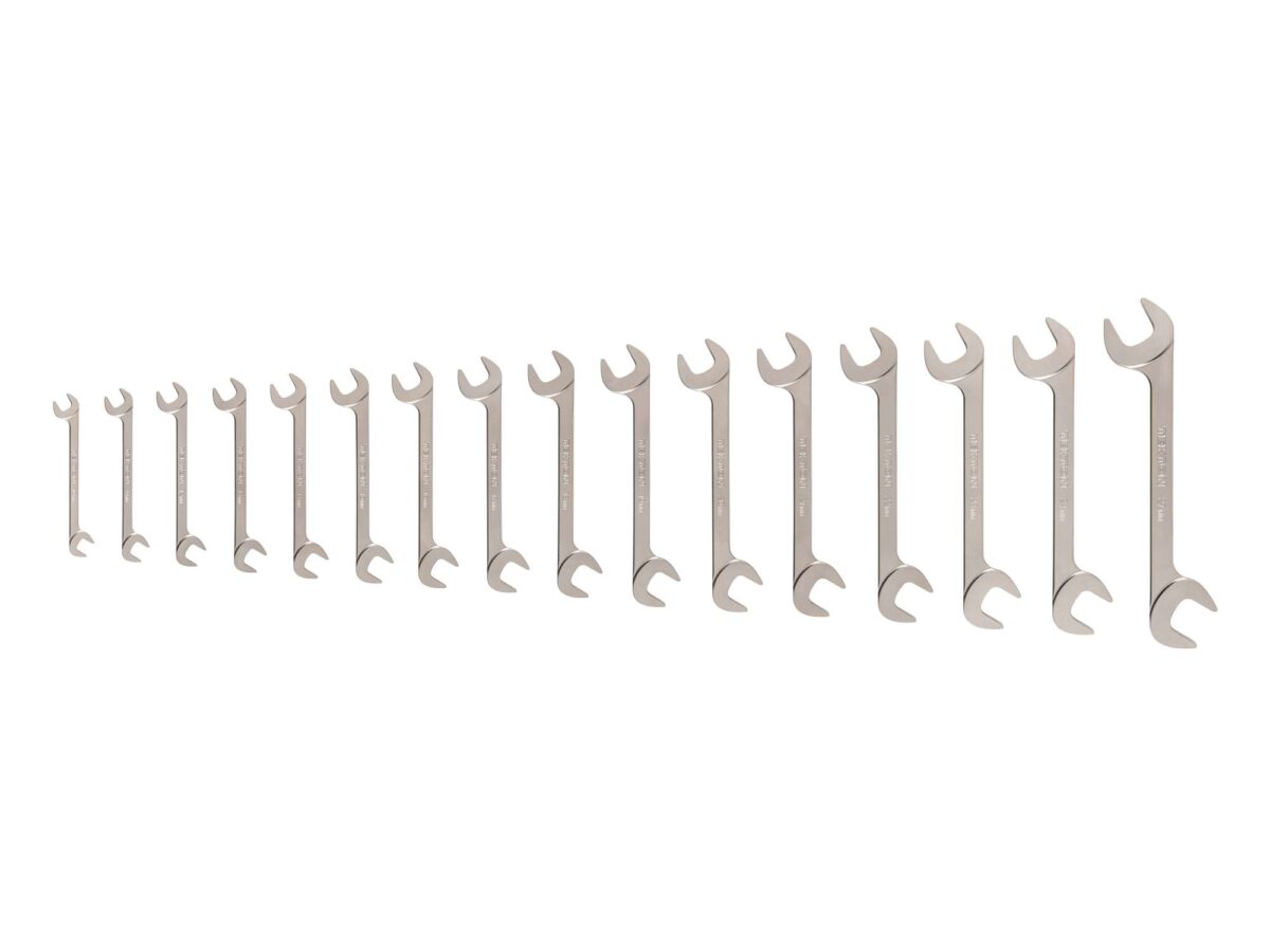 TEKTON Angle Head Open End Wrench Set, 16-Piece (10-27 mm) | WAE92002 Main image