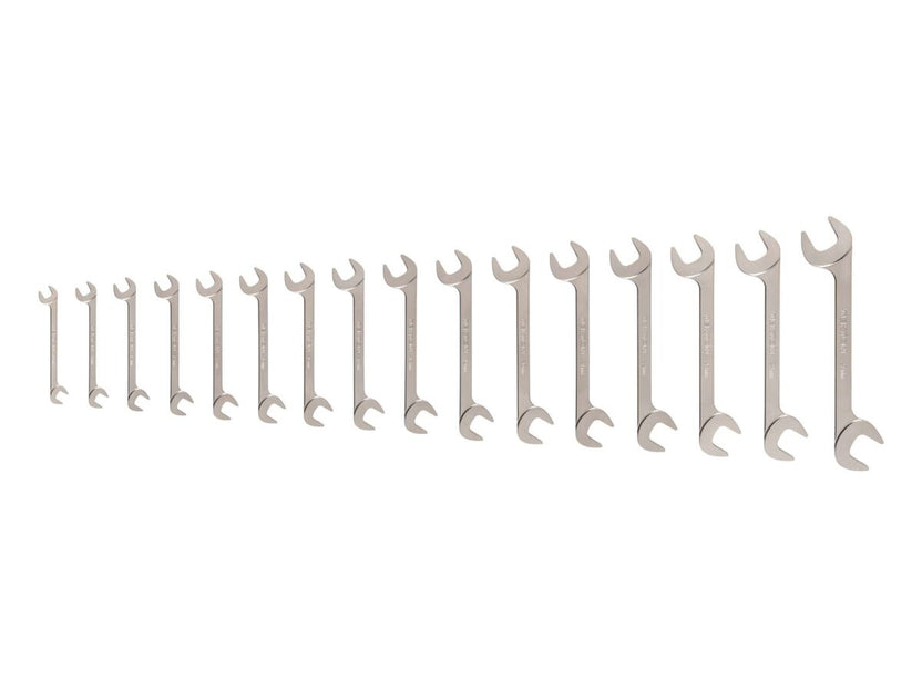 TEKTON Angle Head Open End Wrench Set, 16-Piece (10-27 mm) | WAE92002 Main image