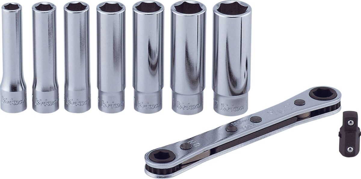 Ko-ken RS13025/8-L50 3/8 Sq. Dr. 8 Piece TORXÂ® Bit Socket set T20-T55  Length 50mm