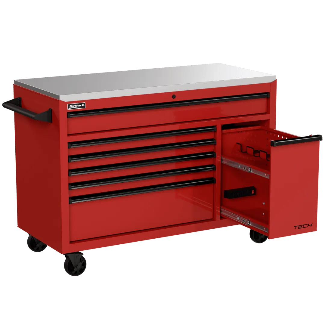 Homak Manufacturing Homak 54" TECH Workstation w/Power Tool Drawer and Stainless Steel Top