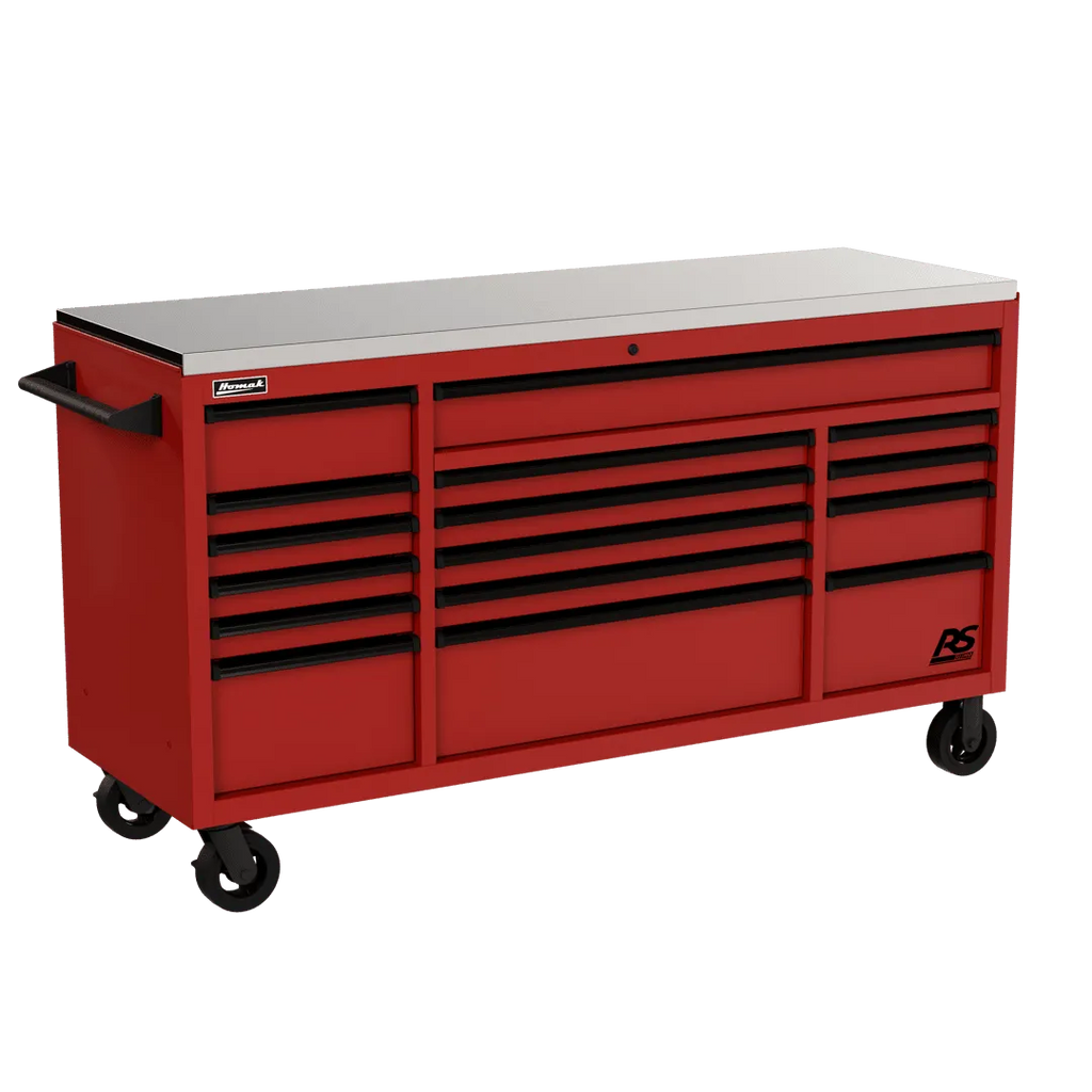 Homak Manufacturing 72 Inch RS Pro Roller Cabinet Stainless Steel Top