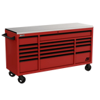 Homak Manufacturing 72 Inch RS Pro Roller Cabinet Stainless Steel Top