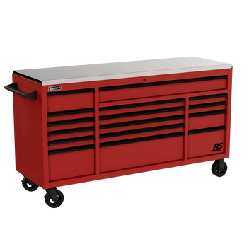 Homak Manufacturing 72 Inch RS Pro Roller Cabinet Stainless Steel Top