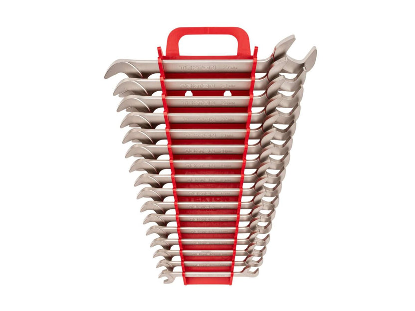 TEKTON Angle Head Open End Wrench Set with Holder, 16-Piece (10-27 mm) | WAE92204 Main image