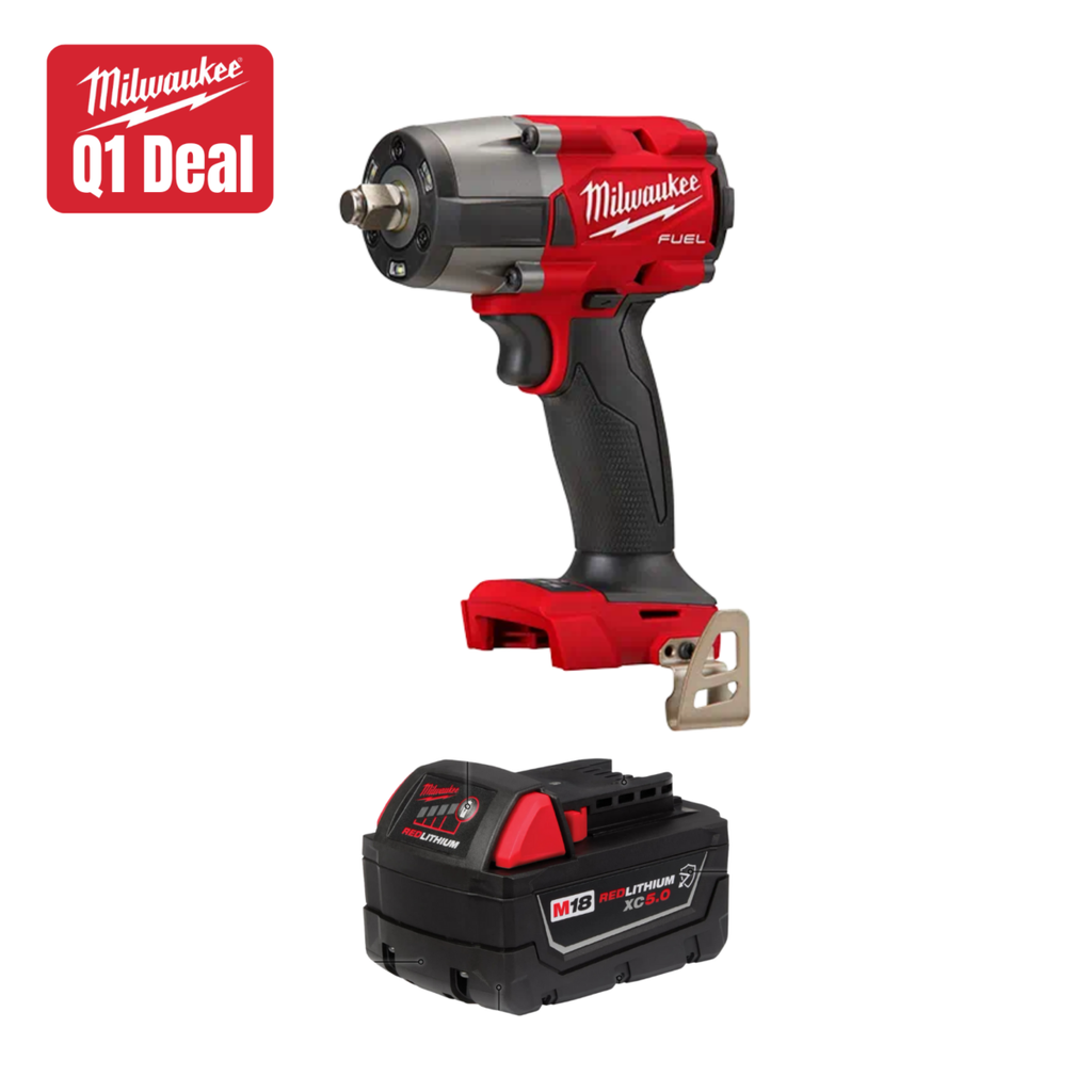 Milwaukee Tool M18 FUEL 1/2 MTIW w/ FREE Chemical Resistant XC5.0 Battery