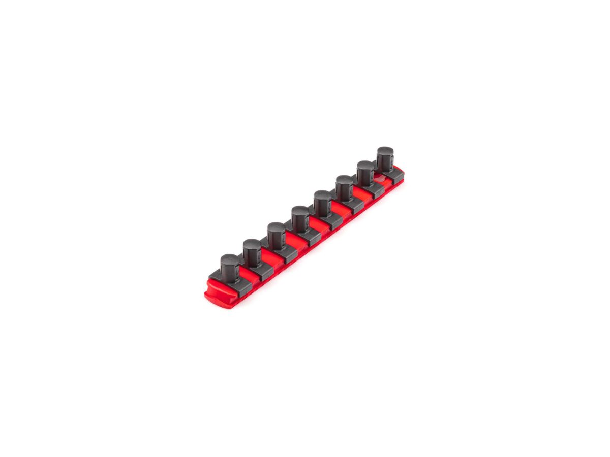 TEKTON 1/2 Inch Drive x 8 Inch Socket Rail, 8 Clips (Red) | OSR21108 Main image