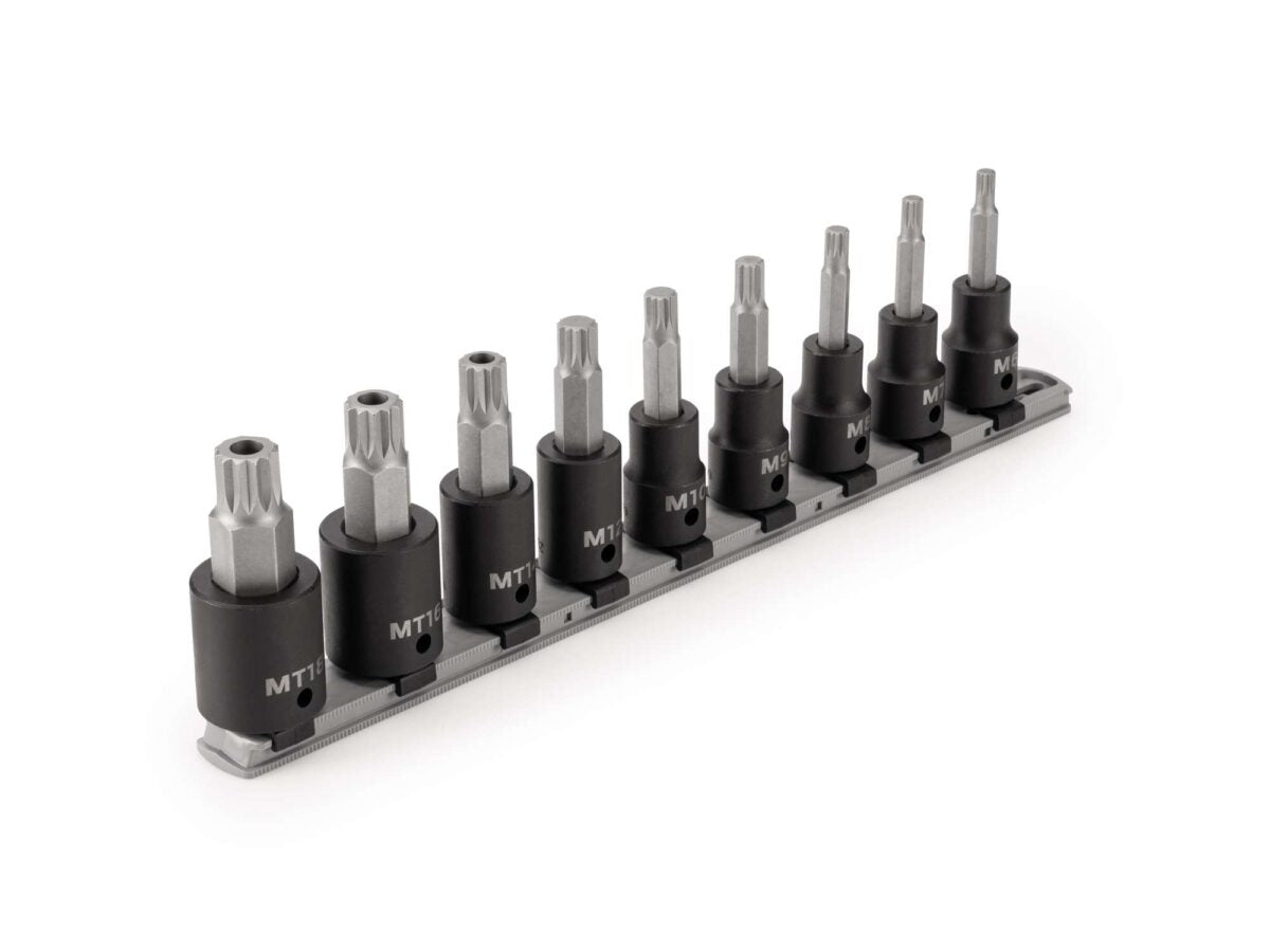 TEKTON 1/2 in Drive Triple Square Impact Bit Socket Set with Rail, 9-Piece (M6-M12, MT14-MT18) | SIB92103 Main image