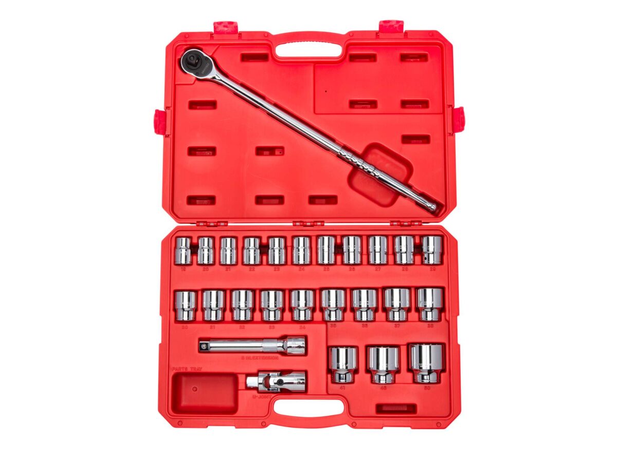TEKTON 3/4 Inch Drive 6-Point Socket and Ratchet Set with Case, 26-Piece (19-50 mm) | SKT35204