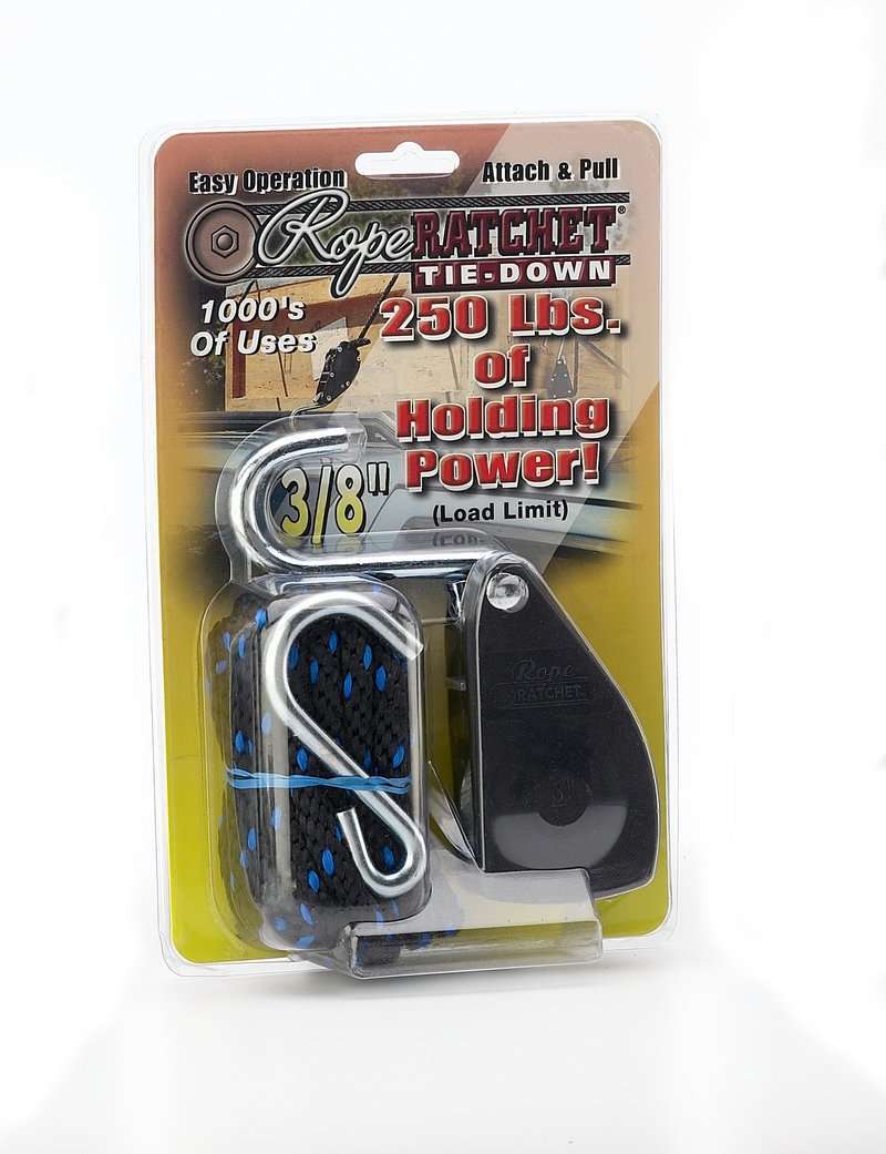 Rope Ratchet 10020 3/8" Rachet Straps Rachet Tie Down, with 8' Solid Braided Polypropylene Rope