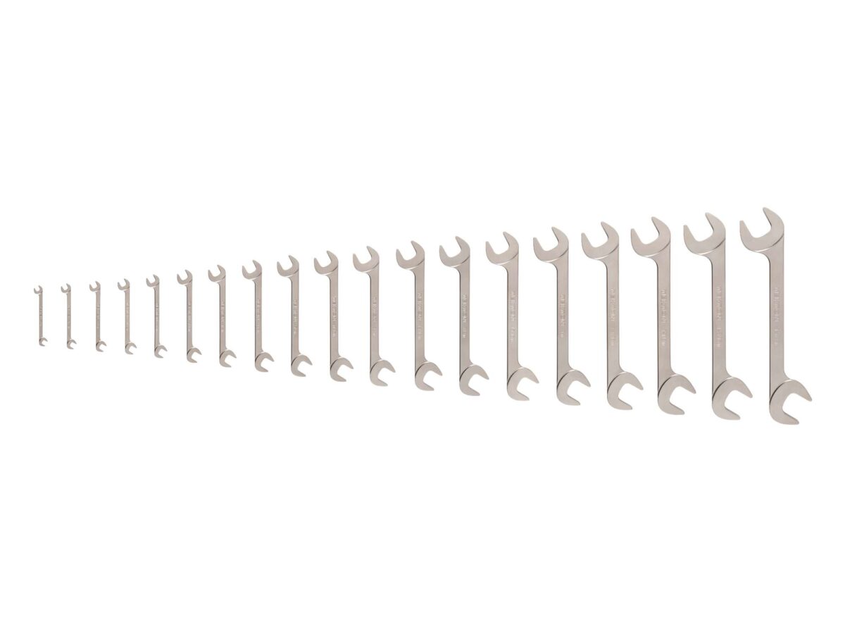TEKTON Angle Head Open End Wrench Set, 19-Piece (1/4 - 1-1/4 in.) | WAE91003