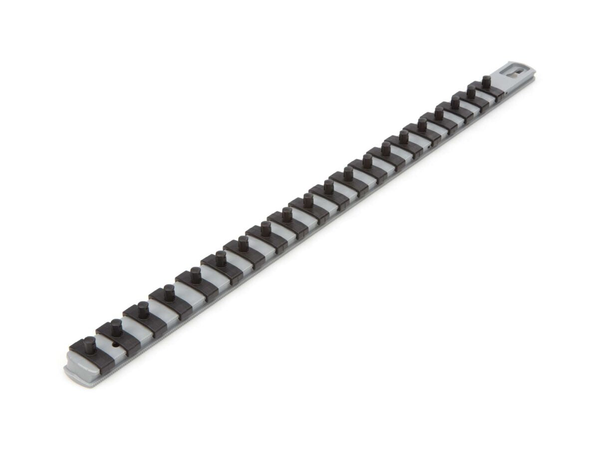 TEKTON 1/4 Inch Drive x 18 Inch Socket Rail, 20 Clips (Gray) | OSR03320