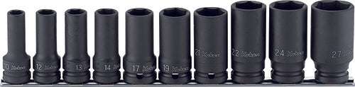 Ko-ken RS14401M/10 1/2 Sq. Dr. Socket set  10-27mm 6 point  Thin walled 10 pieces Main image