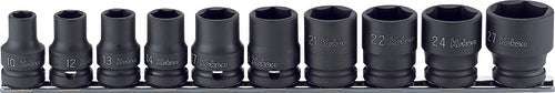 Ko-ken RS14401MS/10 1/2 Sq. Dr. Socket set  10-27mm 6 point  Thin walled 10 pieces Main image