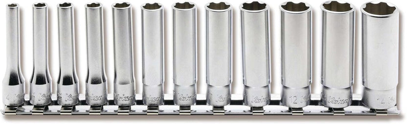 Ko-ken RS2350M/11 Special 1/4 Sq. Dr. Deep NUT GRIPÂ® Socket Set, 5-14mm - 11 pieces Main image