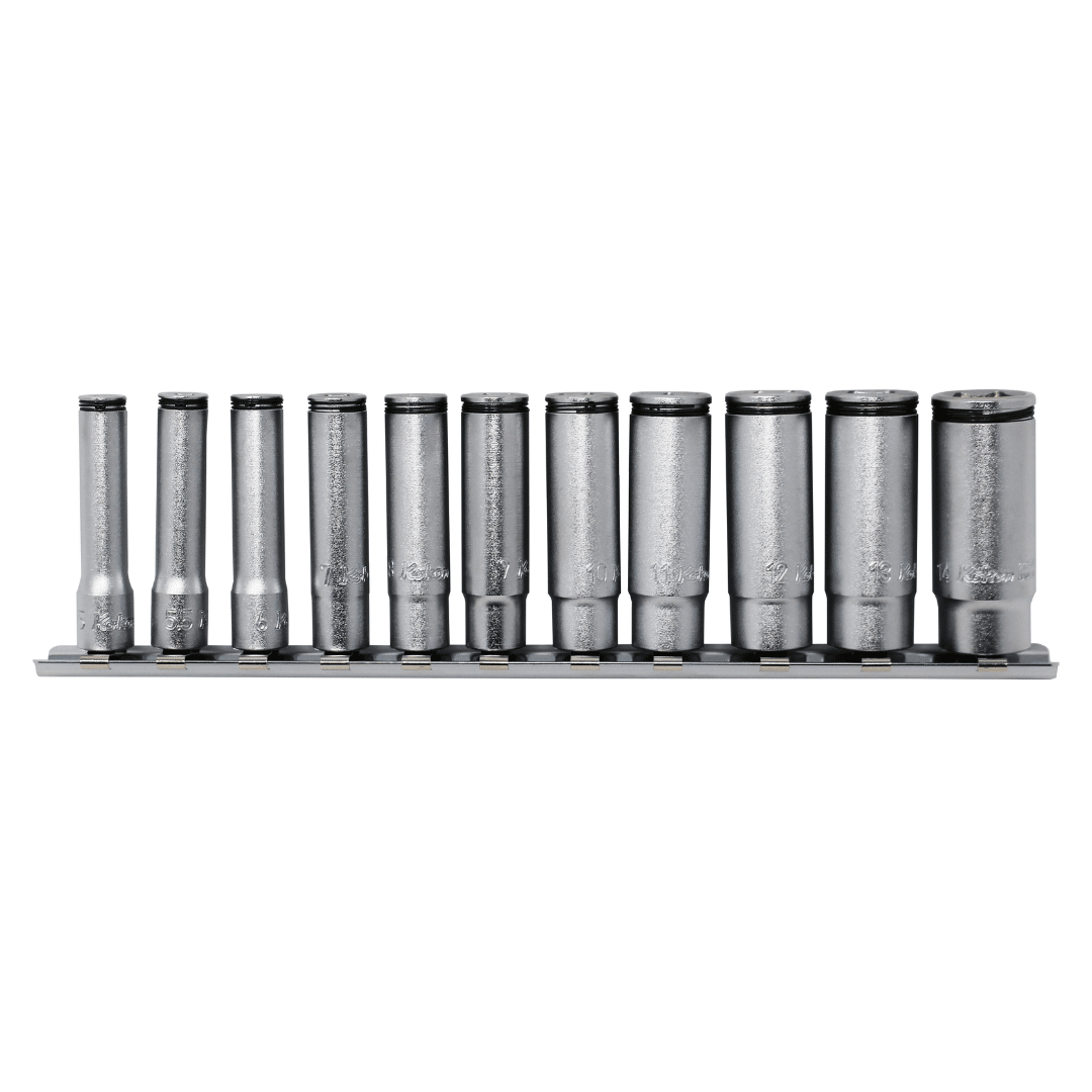 New: Deep 11 PC. 1/4 Drive Metric Nut Grip Socket Main image