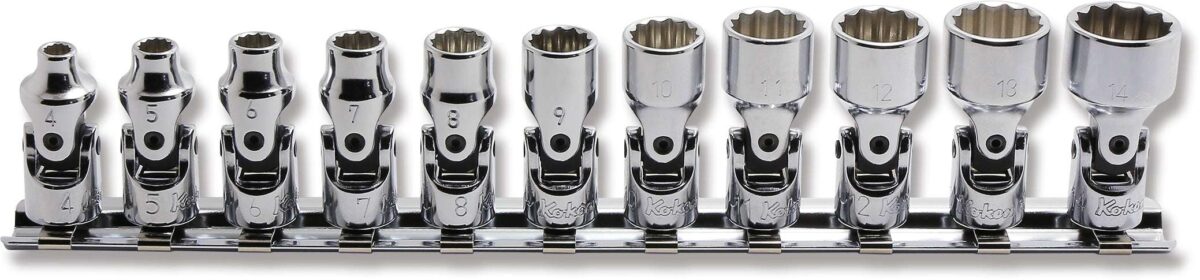 Ko-ken RS2446A/10 1/4" Sq. Drive SAE Universal 12-Point NUT GRIP® Socket Set