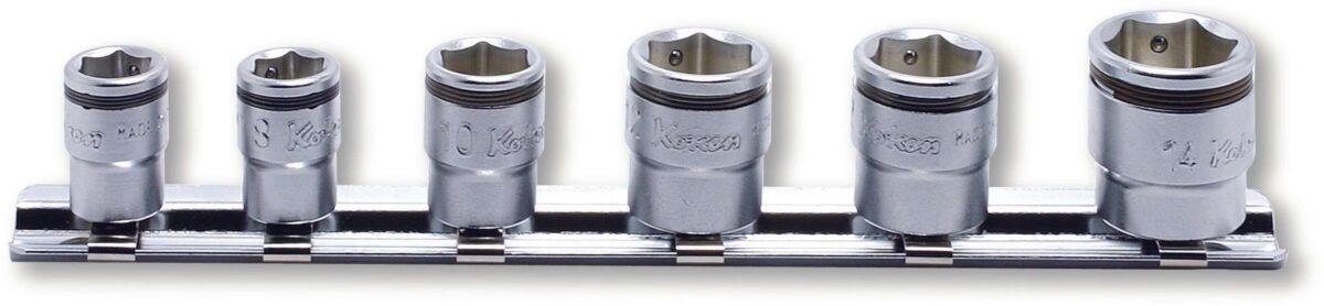 Ko-ken RS2455AS/9 1/4 Sq. Dr. 12 point NUT GRIPÂ® Socket Set  7/32 - 9/16 -  9 pieces