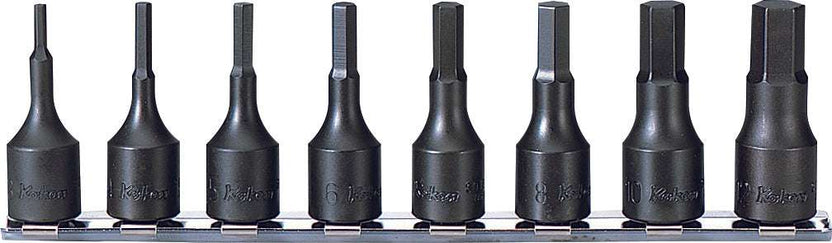Ko-ken RS3015M/8-L100 3/8 Sq. Dr. Grip Ring Hex Bit Socket Set, 3mm-12mm -  8 pieces Main image