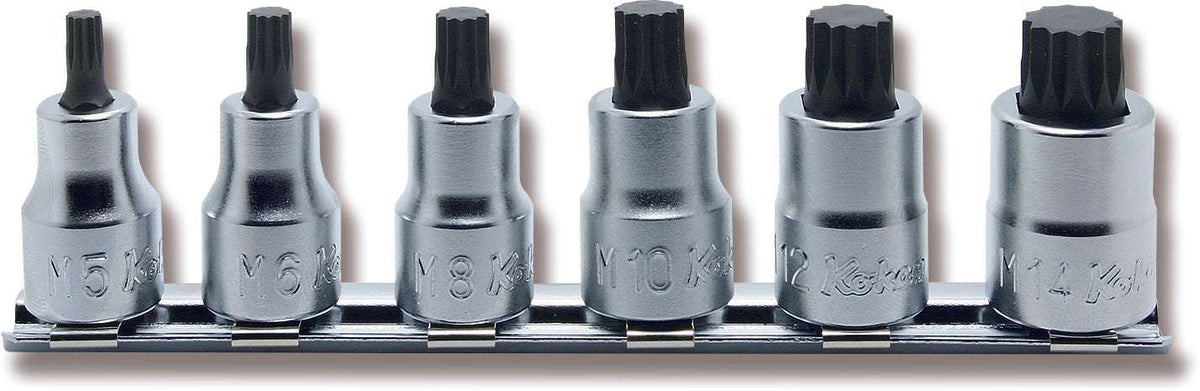 Ko-ken RS3020/7-L50 3/8 Sq. Dr. Bit Socket set XZN M4-M14 Triple Square 200mm  7 pieces