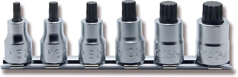 Ko-ken RS3020/7-L50 3/8 Sq. Dr. Bit Socket set XZN M4-M14 Triple Square 200mm  7 pieces Main image