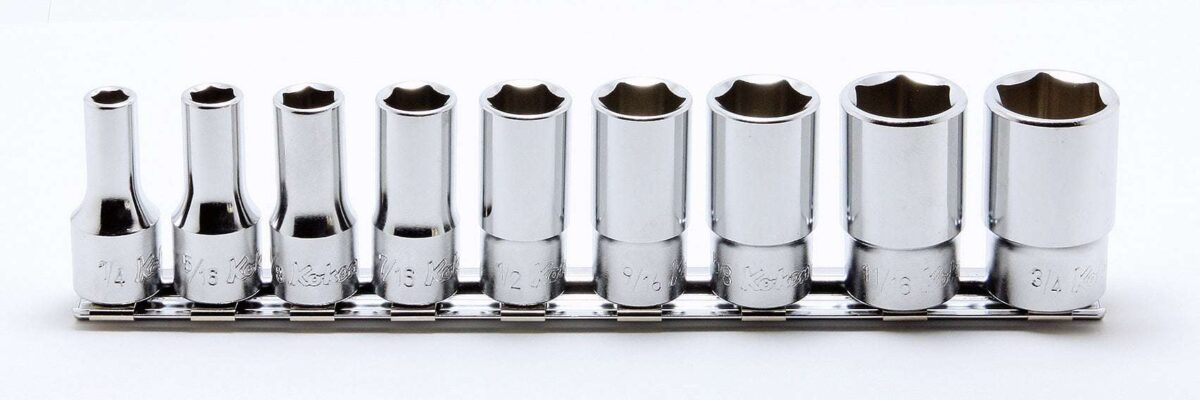 Ko-ken RS3300XZ/12 3/8 Sq. Dr. Socket set  7-19mm 6 point 300mm Z-series 12 pieces