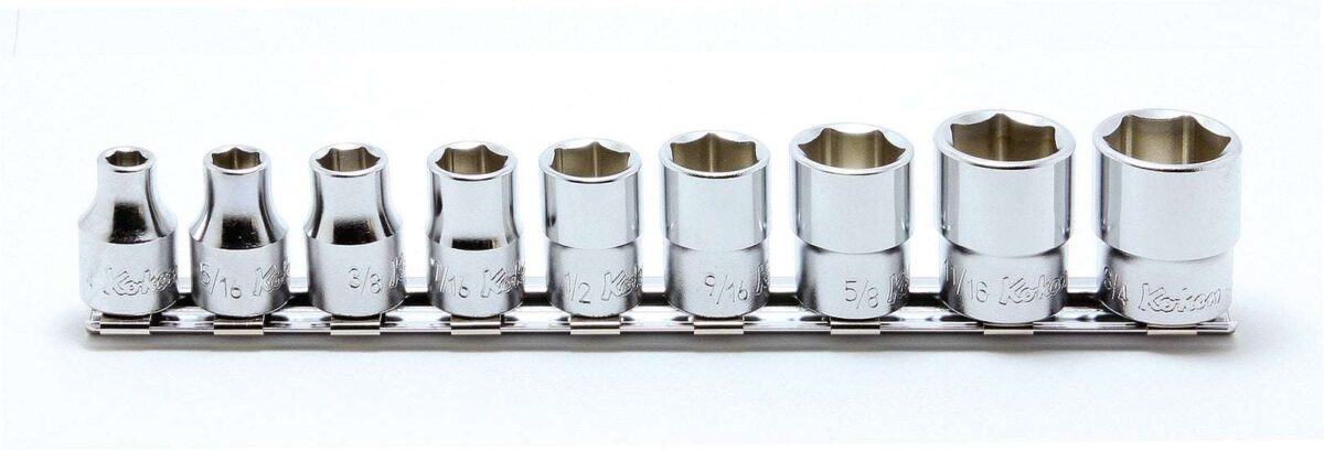 Ko-ken RS3400LH/7 3/8 Sq. Dr. Socket set  5S-16S  150mm  7 pieces