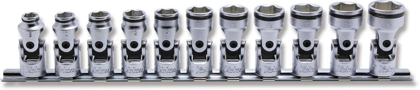 Ko-ken RS3441M/5 3/8 Sq. Dr. Universal NUT GRIPÂ® Socket set,  8mm-14mm - 5 pieces Main image