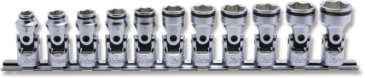 Ko-ken RS3441M/5 3/8 Sq. Dr. Universal NUT GRIPÂ® Socket set,  8mm-14mm - 5 pieces