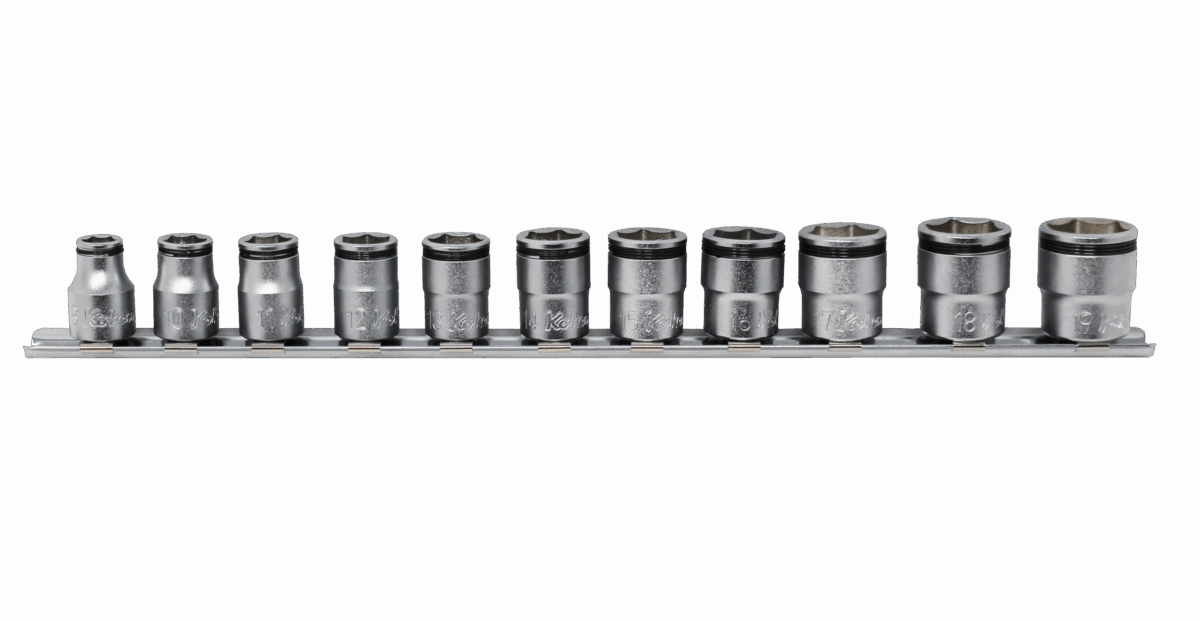 Ko-ken RS3450M/8 3/8 Sq. Dr. Socket set  8mm-19mm Nut Grip 200mm  8 pieces Main image