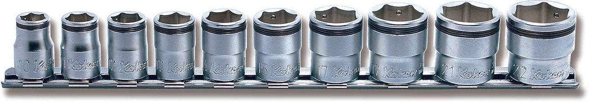 Ko-ken RS3450M/11 3/8 Sq Dr NUT GRIPÂ® Socket Set 8mm-19mm - 11 piece - RS3450M/11