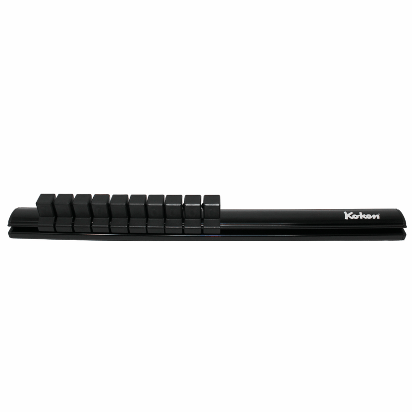 Ko-ken RSAL300-3/8X12 Magnetic Aluminum Rail  3/8 Plastic Clip x 12 pieces  300mm Main image