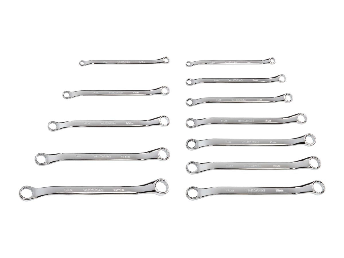TEKTON 45-Degree Offset Box End Wrench Set, 12-Piece (1/4-13/16 in., 6-19 mm) | WBE90301