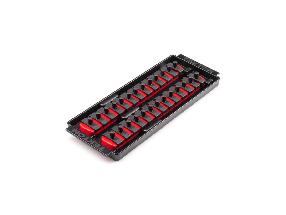 TEKTON 1/4 Inch Drive 2-Rail Socket Organizer Set, Red (26-Tool) | OST01126 Main image