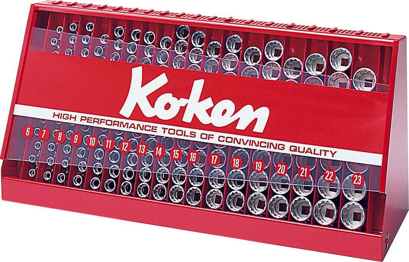 Ko-ken S4240A-00 1/2 Sq. Dr. 103 Piece 6-Point SAE Socket set  3/8-1.1/4" in Display Stand Main image