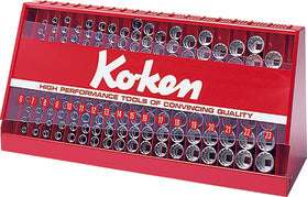 Ko-ken S3240M-00 3/8 Sq. Dr. 177 Piece 6-Point Metric Socket set  6-23mm in Display Stand