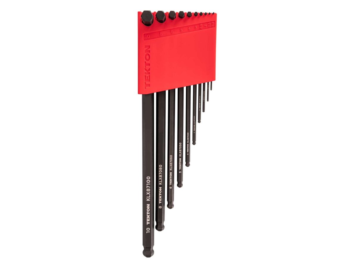 TEKTON Short Arm Ball End Hex L-Key Set with Holder, 10-Piece (1.3-10 mm, Common Sizes) | KLX91212 Main image