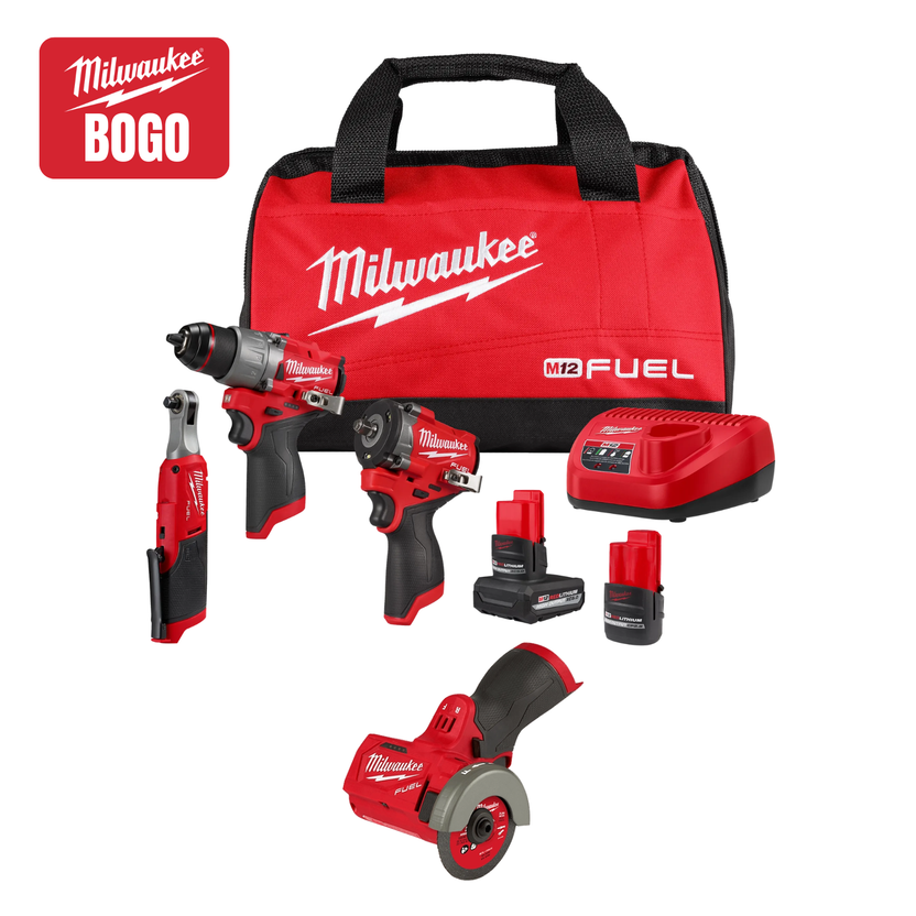 Milwaukee Tool M12 FUEL 3-Tool Combo Kit w/ FREE Cutoff Tool Main image