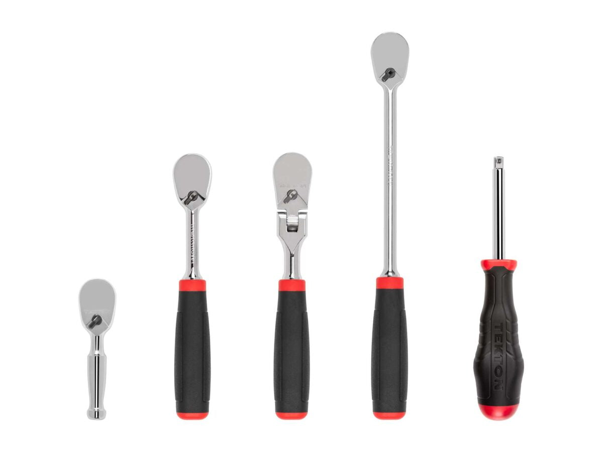 TEKTON 1/4 Inch Drive Comfort Grip Ratchet and Spinner Handle Set (5-Piece) | SDR99010 Main image