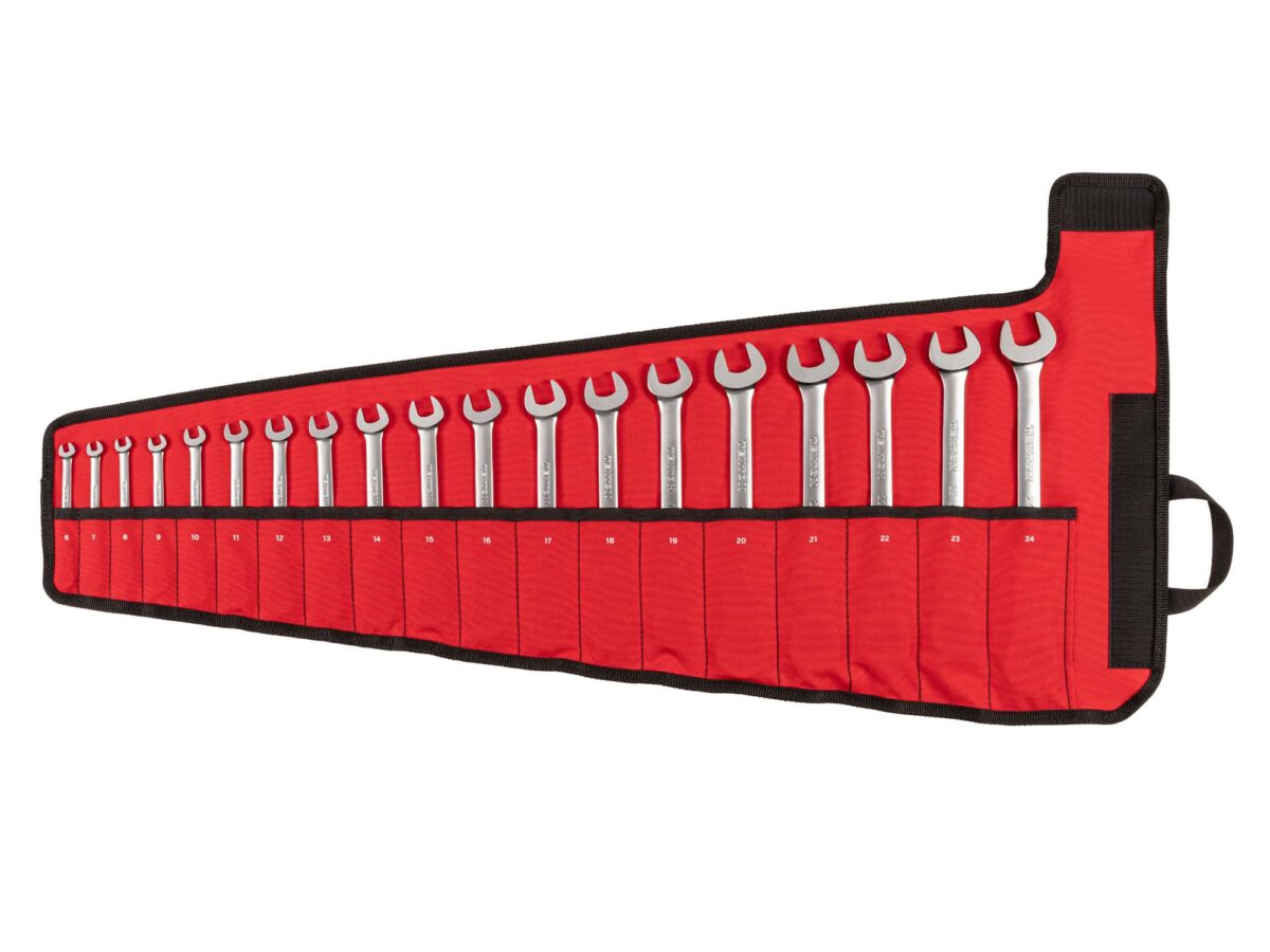 TEKTON Reversible 12-Point Ratcheting Combination Wrench Set with Pouch, 19-Piece (6-24 mm) | WRC94403