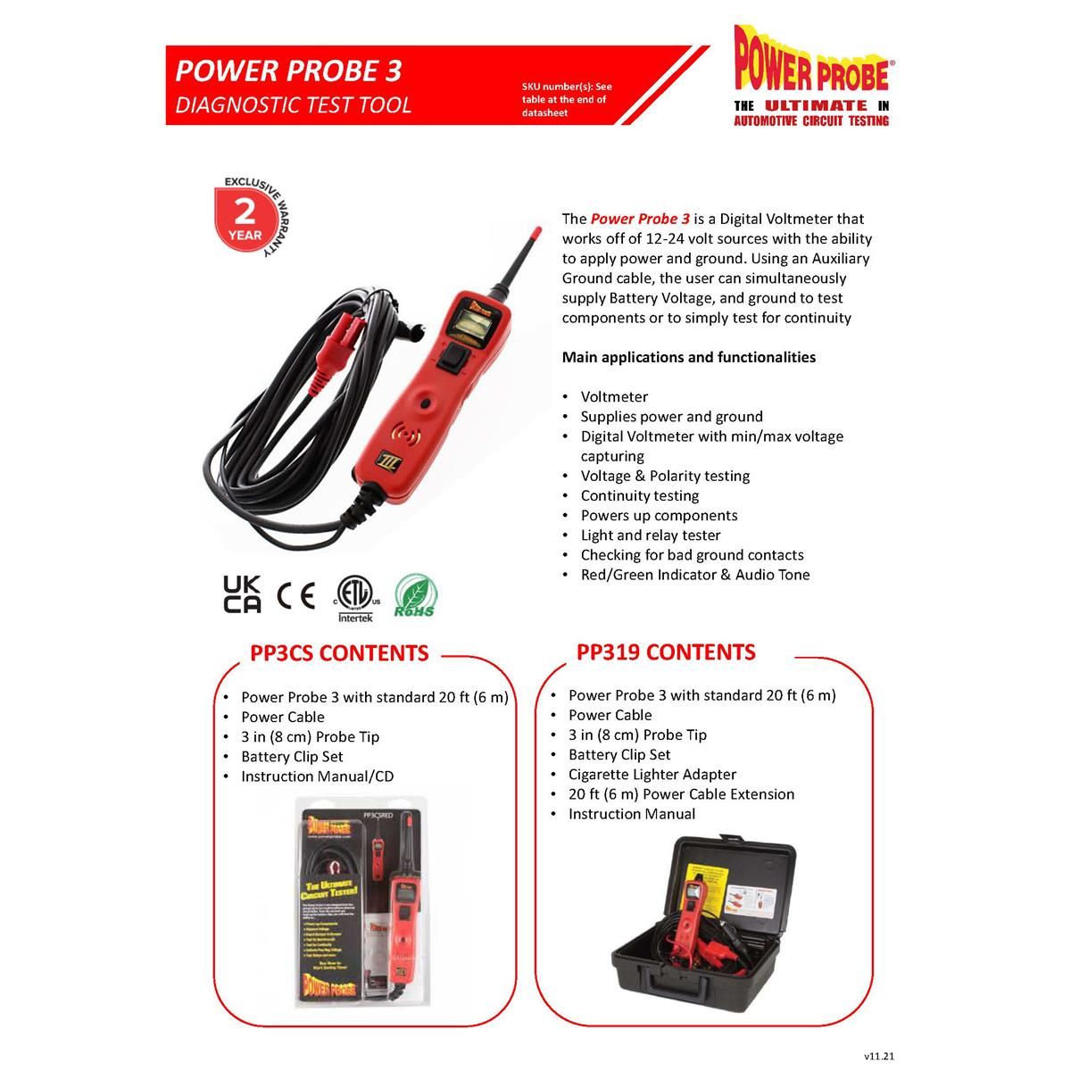 Power Probe 3 Green w/Plastic Case